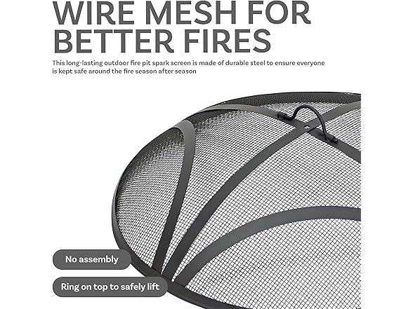 Reinforced Steel Mesh Fire Pit Spark Screen