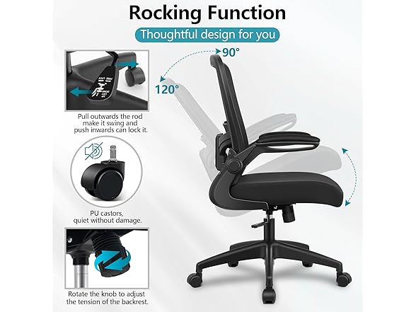 FelixKing W0893 Office Chair with Lumbar Support Black