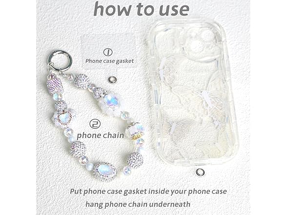 HuedBeads Phone Charm White