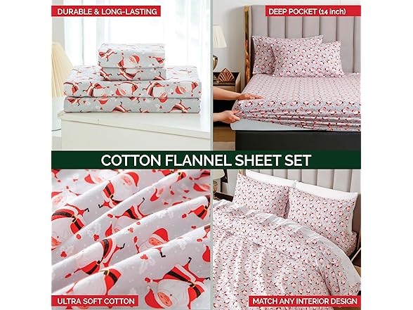 Elegant Comfort Ultra Soft 4Pc Flannel Set