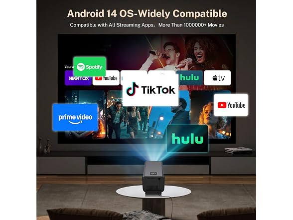 LYNCAST 1080P Smart Projector W/ Android 14 OS