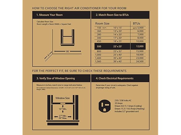 LG 23,000 BTU / 12,000 BTU Window AC | LW2423HR