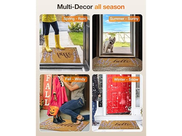 Coir Welcome Mat Floral 17x30