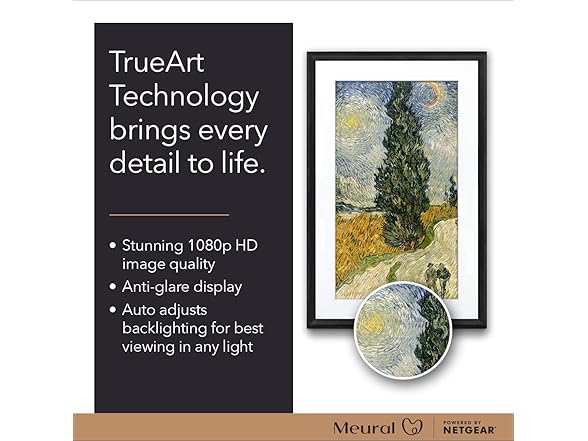 MEURAL CANVAS II THE SMART ART FRAME WITH 21.5 IN. HD DIGITAL CANVAS THAT RENDERS I (Open Box)