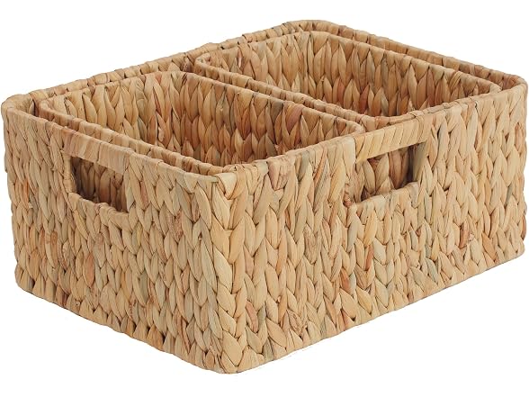 Suptinwear Handwoven Wicker Basket Set of 3