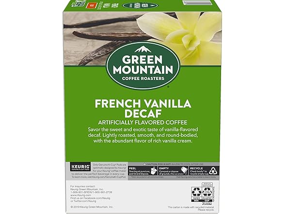 Green Mountain French Vanilla Decaf 96ct