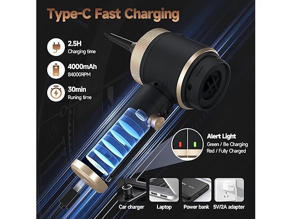 Ytnewin Car Vacuum Portable Cordless