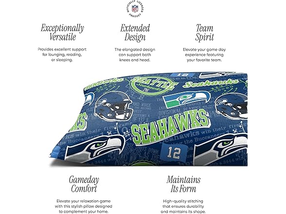 SEATTLE SEAHAWKS Plush Body Pillow