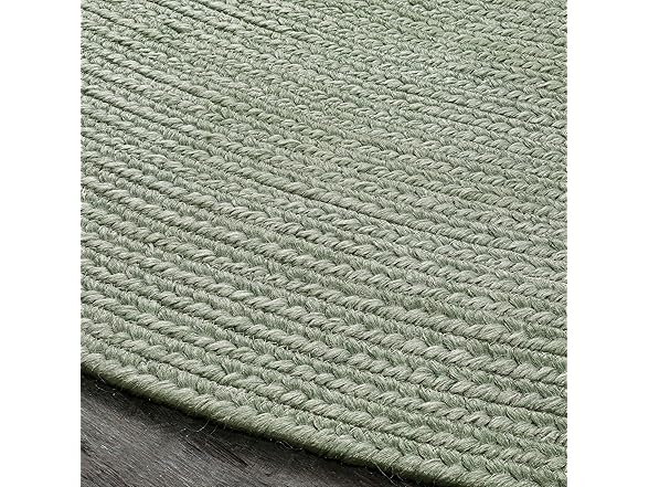 Superior Reversible Braided Area Rug, 6' rd, Fog Green