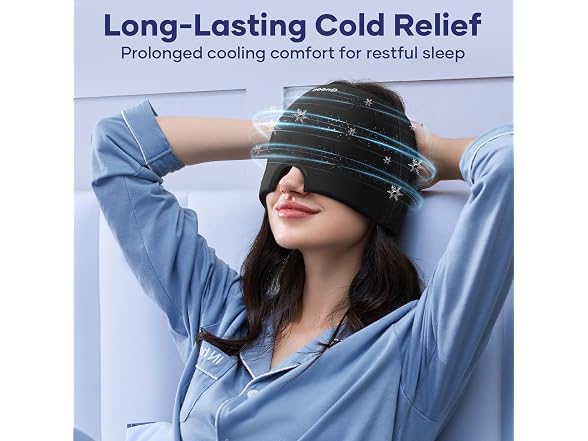 Qnoon Migraine Relief Cooling Gel Ice Head Wrap