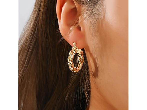 Xinxinly 6 Pairs Gold Chunky Earrings