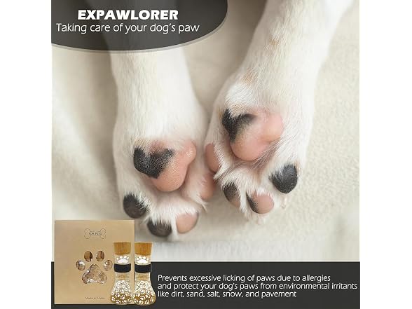 EXPAWLORER Anti Slip Dog Socks to Prevent Licking Paws