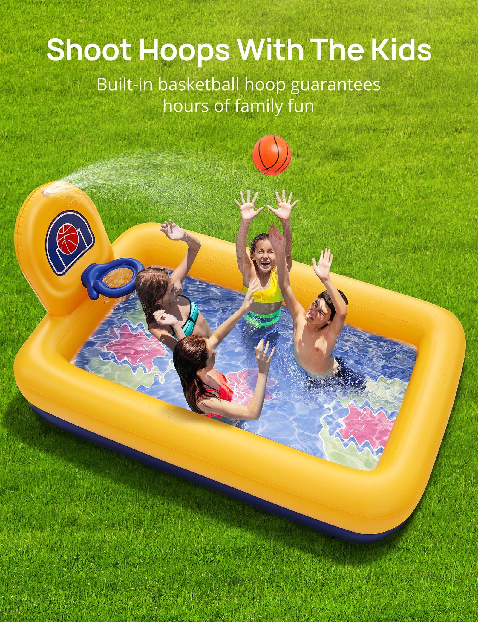 Evajoy Inflatable Kiddie Pool 90x55x3 - Gallery 10