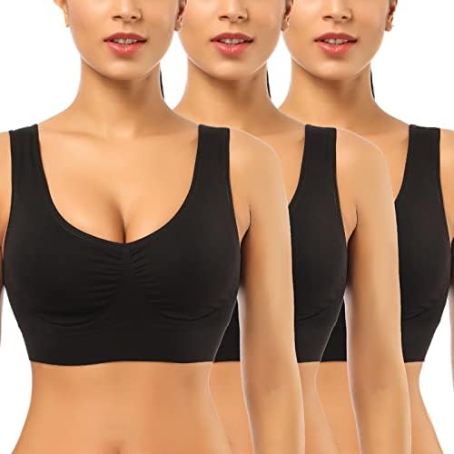 3 Pack Sports Bras with Removable Pads