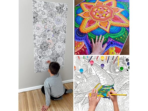 SJPRINTER Giant Coloring Poster for Kids and Adults