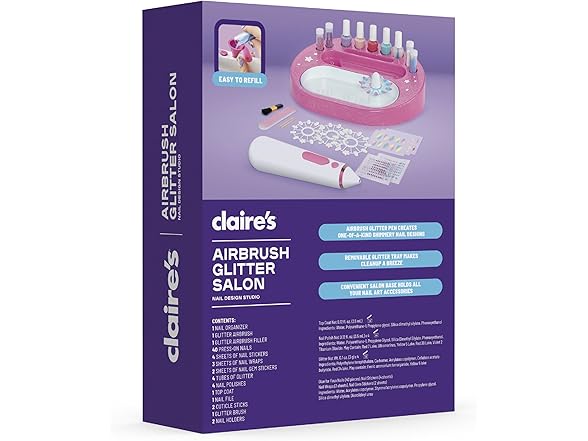 Claire's Claire's Kids Nail Art Kit, 67-Piece Air