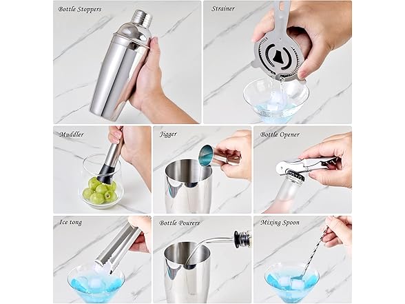Wukuna Cocktail Shaker Set Bartender Kit