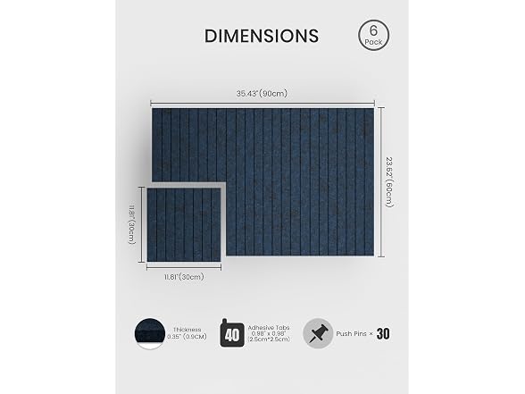 Bumusty 6 Pack Large Felt Bulletin Board Tiles