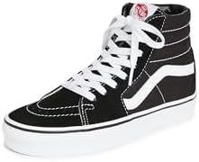 Vans Sk8 High Top Skate Shoe Unisex, Black/White, 9 Men / 10.5 Women