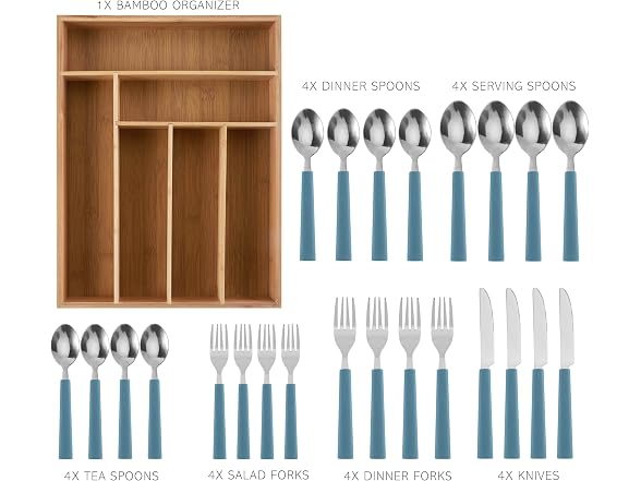 COOK WITH COLOR Bamboo Kitchen Utensil