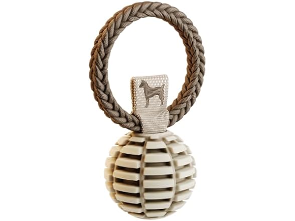 NOAH & PAW Luxury Dog Toy, TPU- Tug Ball, Beige