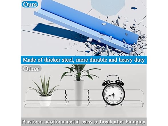 DTUQYX Magnetic Book Shelf for Whiteboard 2-Pack, Blue
