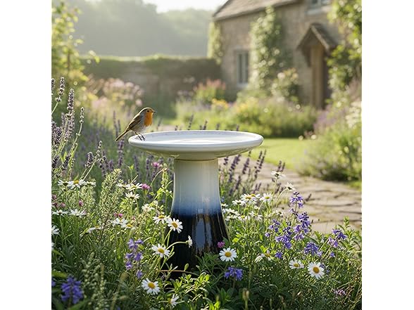Sunnydaze 21" H Ceramic Bird Bath Twilight