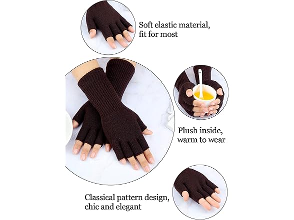 SATINIOR 8 Pack Women Fingerless Gloves