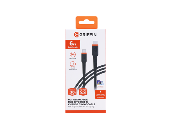 6FT 60W Ultra Durable USB-C to USB-C