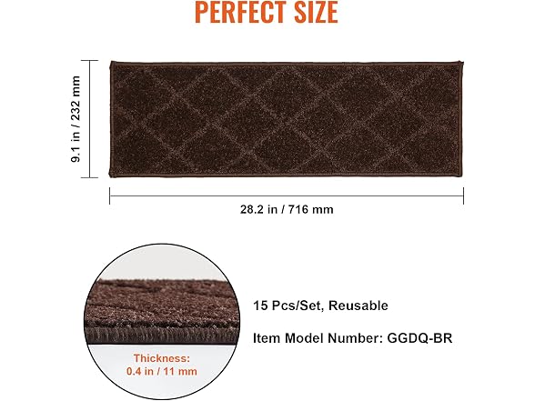 VEVOR Stair Treads, Stairs Carpet Non