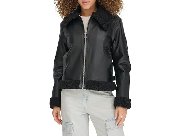 Levis Womens Faux Shearling Aviator