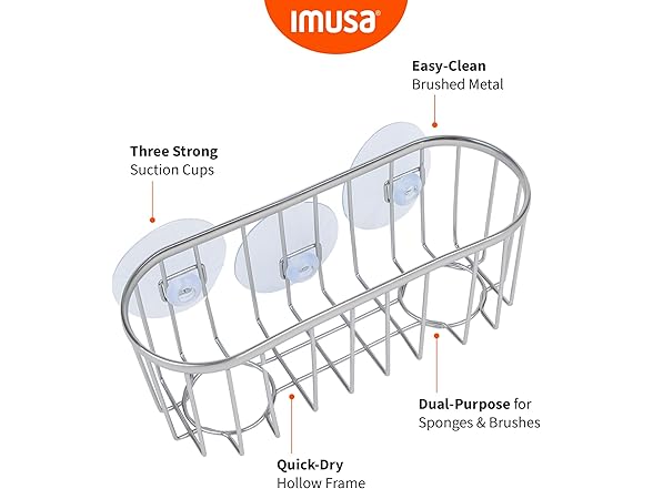 IMUSA Brushed Metal Sponge Holder