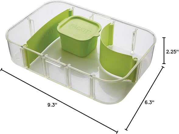 PackIt Flex Bento Food Storage Container for Lunches, Lime Punch