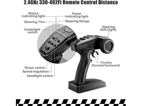 RC Truck 1/16 Brushless Motor, 35 mph Max Speed