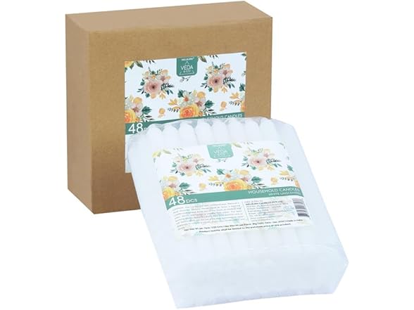 Welburn Veda&Co Church Candles 48Pk