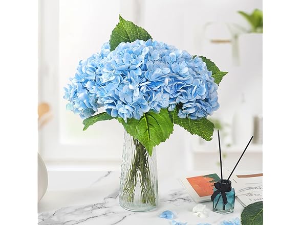 Kmise Hydrangea Artificial Flowers, 22”, 5PC