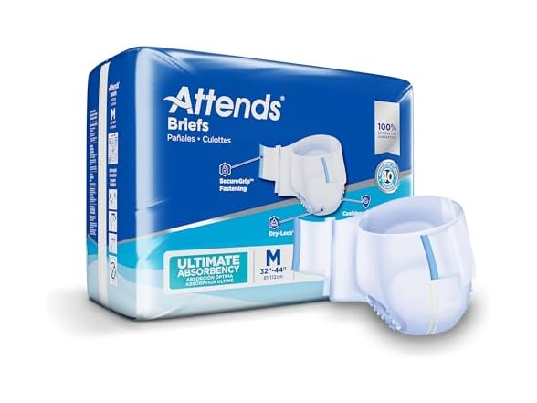 Attends Adult Briefs Medium Ultimate 24 Count