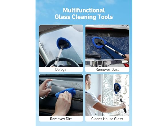 Windshield Cleaner with Mirror Squeegee