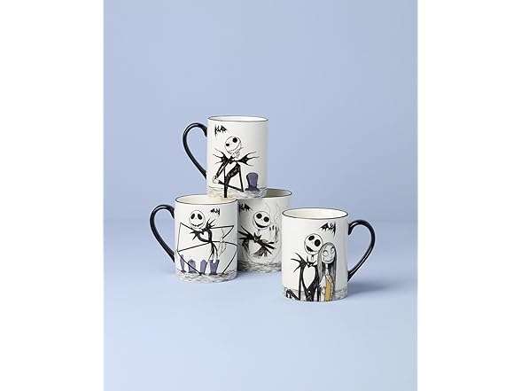 Lenox Coffee Mugs Set of 4, Nightmare Before Christmas