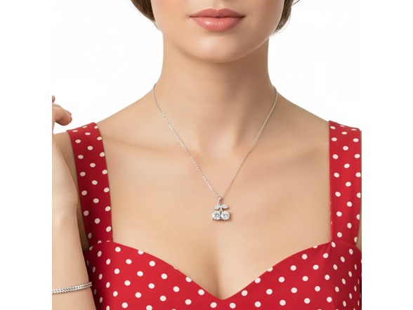 Moissanite Diamond Twin Cherry Necklace