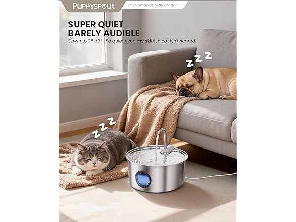 Cat Water Fountain Stainless Steel - 108oz/3.2L Automatic