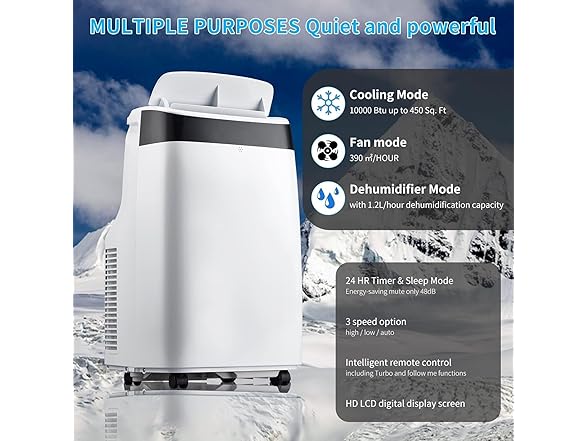AutoSteelix 10,000 BTUs Portable Air Conditioner with Remote