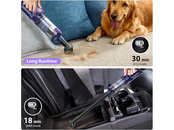 autozen 17000Pa Purple Cordless Car Vacuum