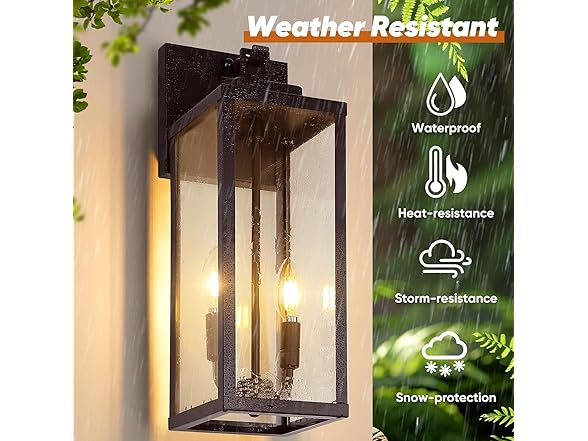 2Pk 18" Motion Sensor Outdoor Wall Lights