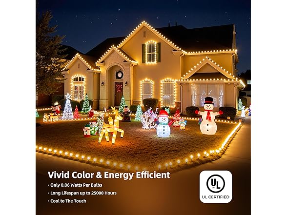 Brightown C9 Christmas Lights Outdoor 2 Pack - Total 162 FT 200 LED