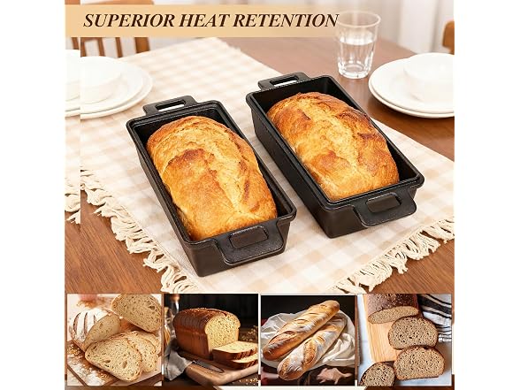 ROTTOGOON 2 in 1 Cast Iron Loaf Pan