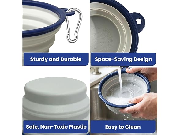 American Kennel Club 2-Pack Collapsible Travel Bowls