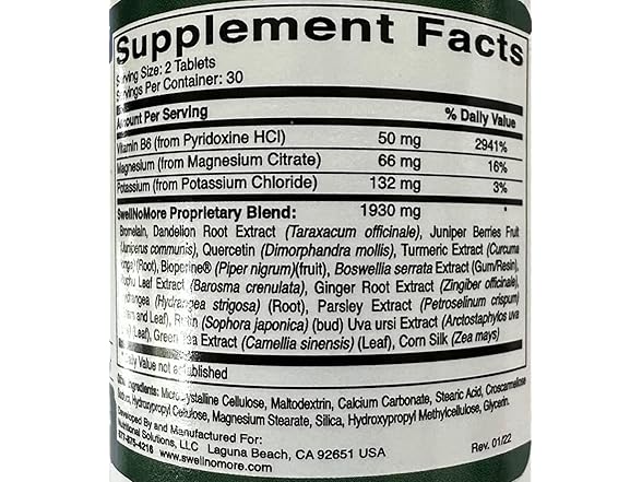 Swell No More for Water Retention, 60 Tablets