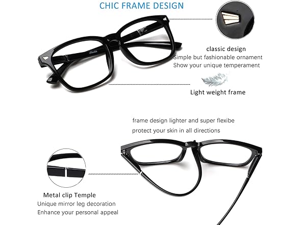 8 PK Spring Hinge Reading Glasses