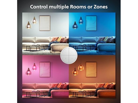 Philips Hue Wall Tap Dial Light Switch, Portable, White - 1 Pack